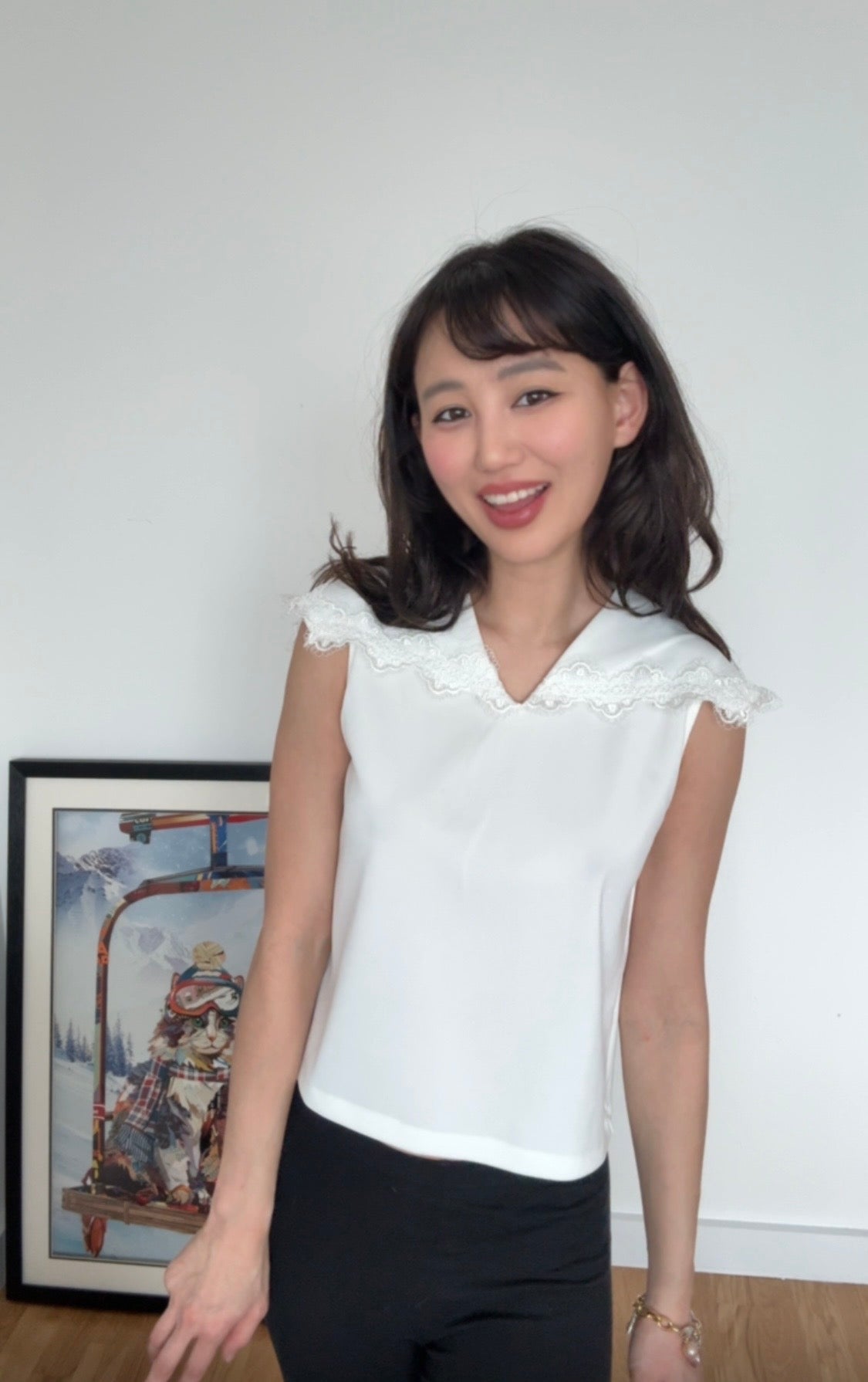 13. Brand New White Lace Trim Top From Japan