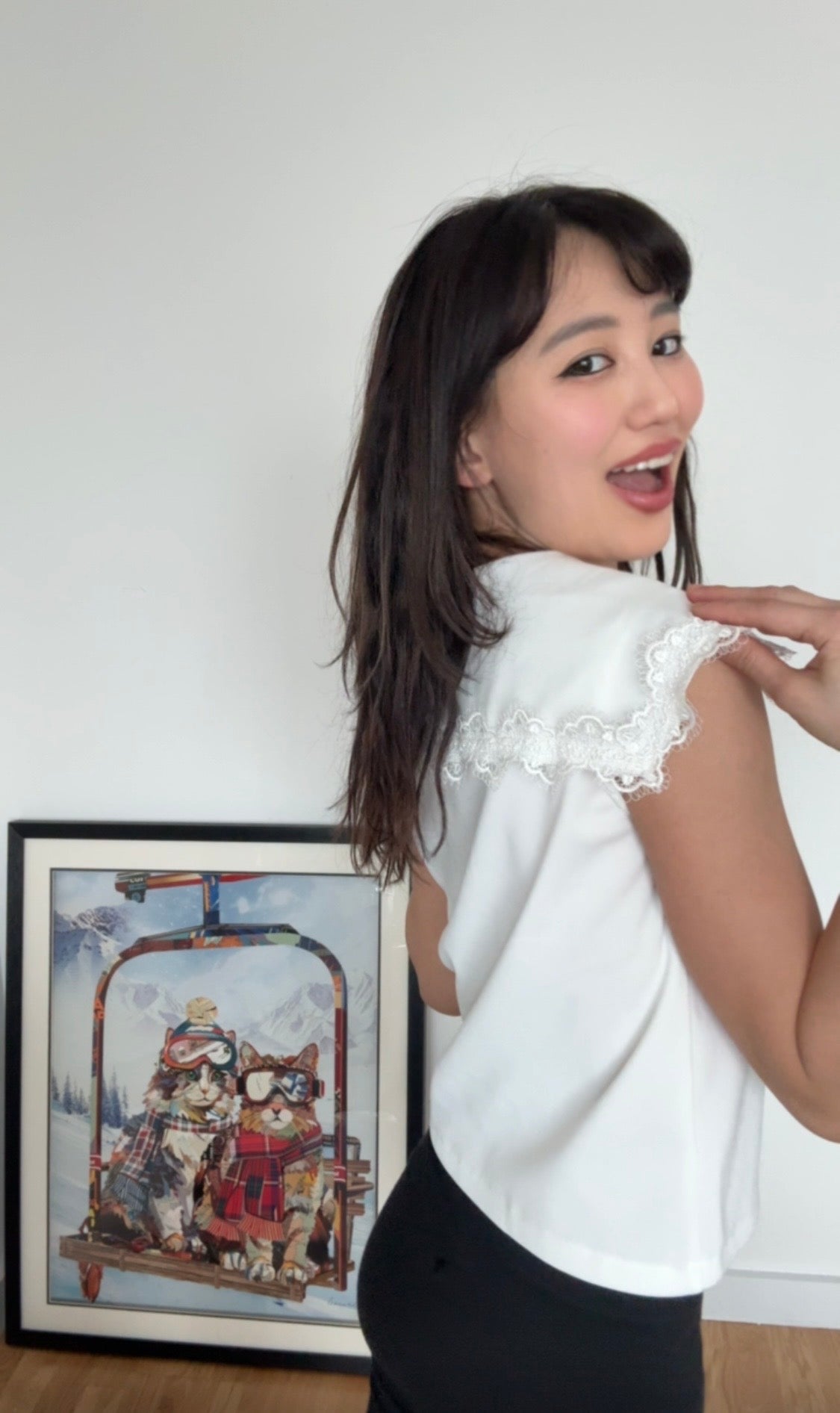 13. Brand New White Lace Trim Top From Japan