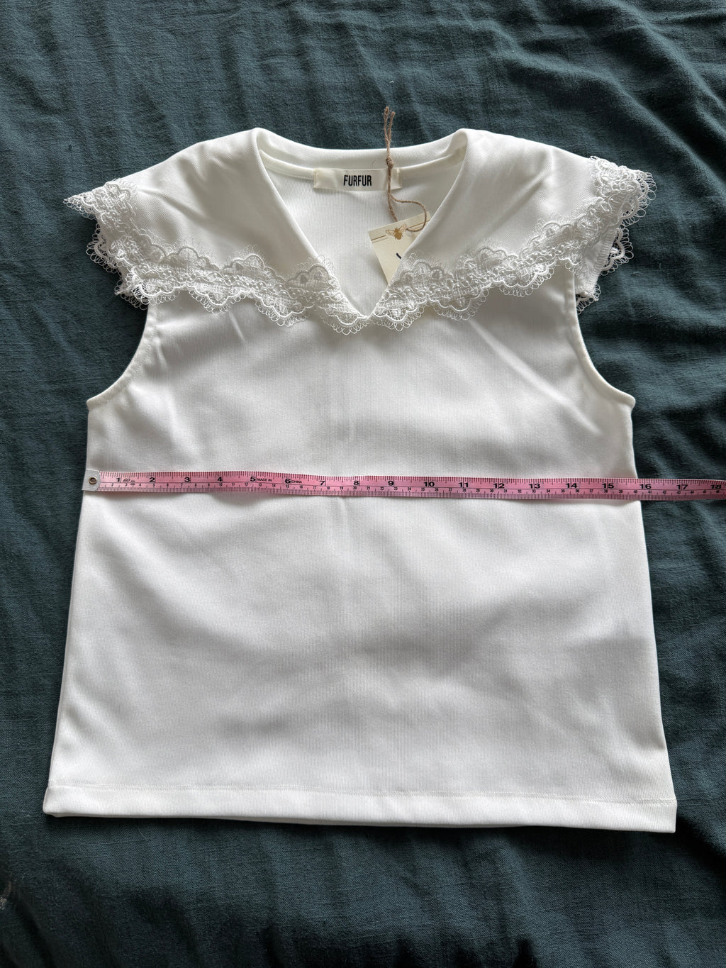 13. Brand New White Lace Trim Top From Japan