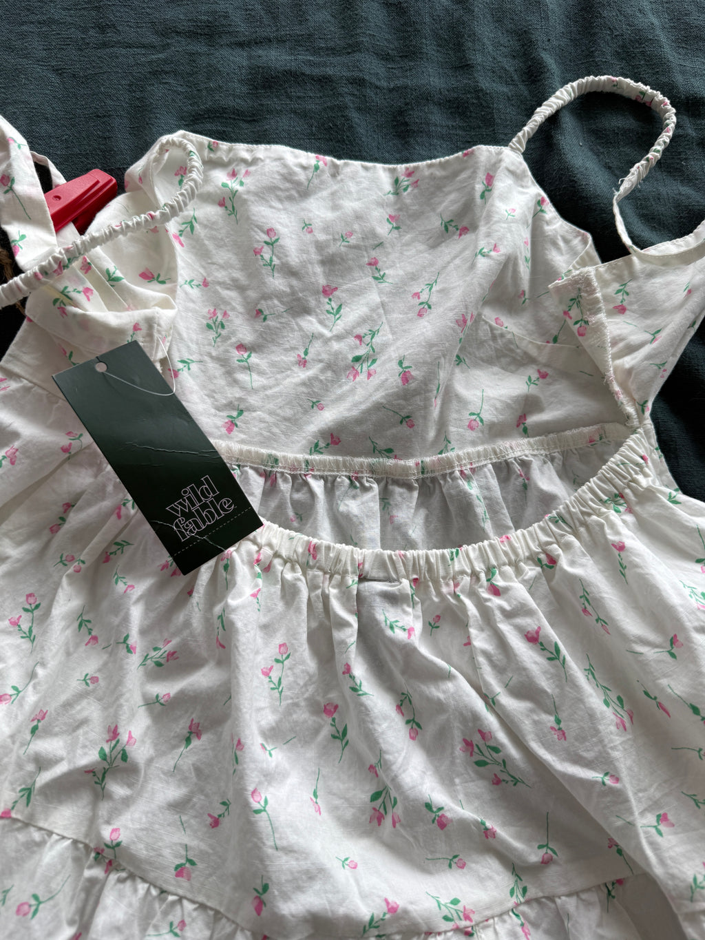 14. Brand new White Floral Tiered Spaghetti Strap Mini Dress