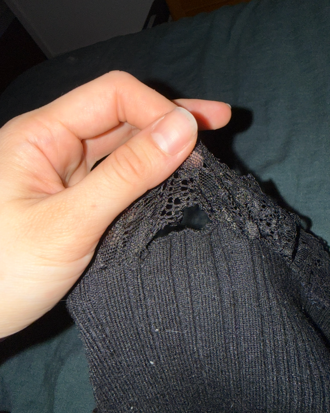 15. Black Lace Trim Crop Top from Korea