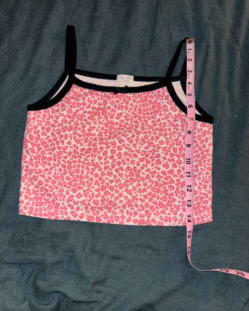 17. Pink Floral Crop Tank Top