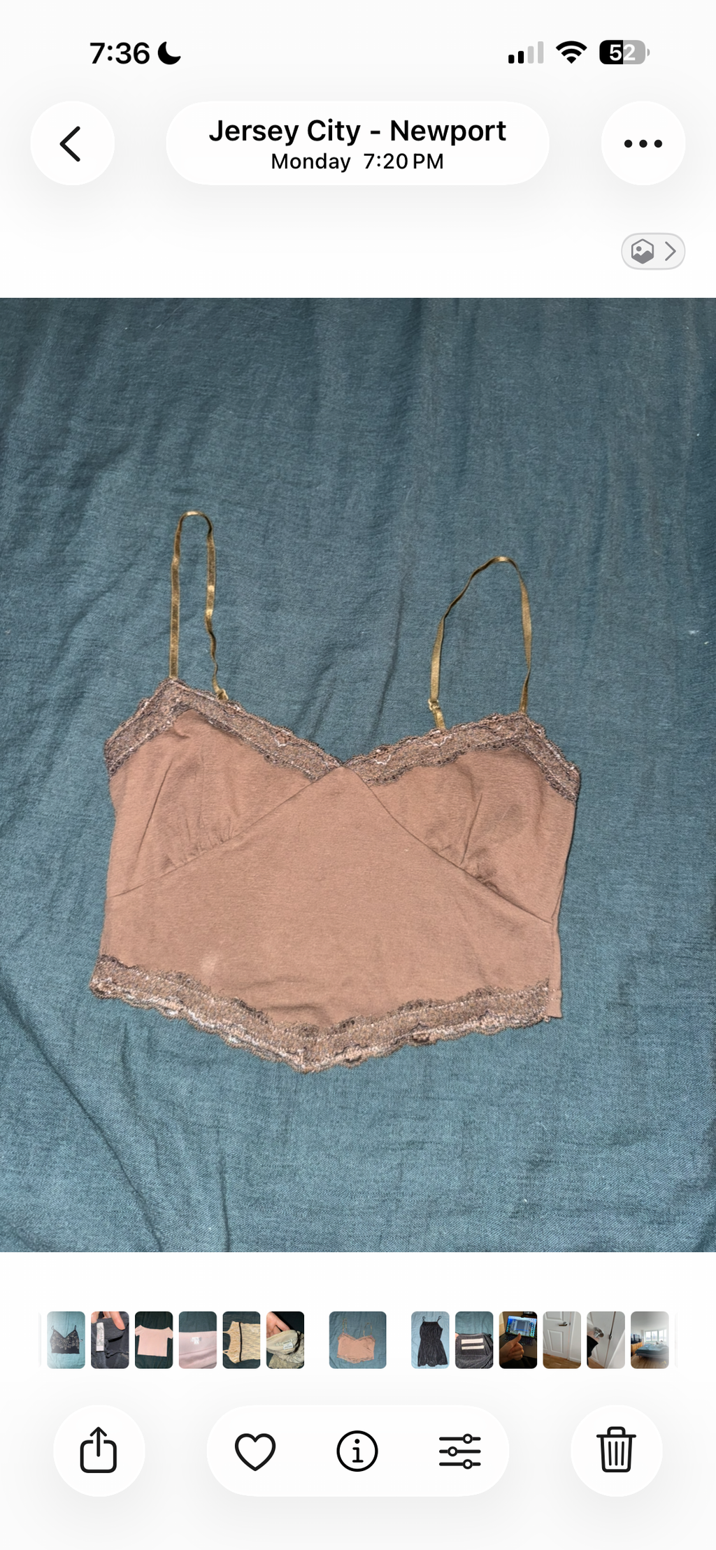 19 - Brown Lace Bralette Crop Top