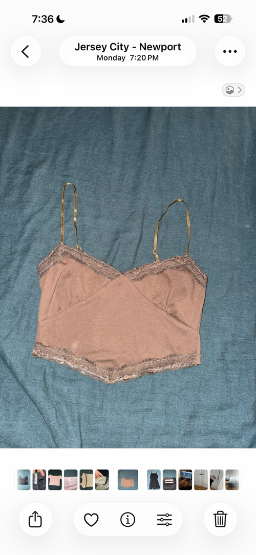 19 - Brown Lace Bralette Crop Top