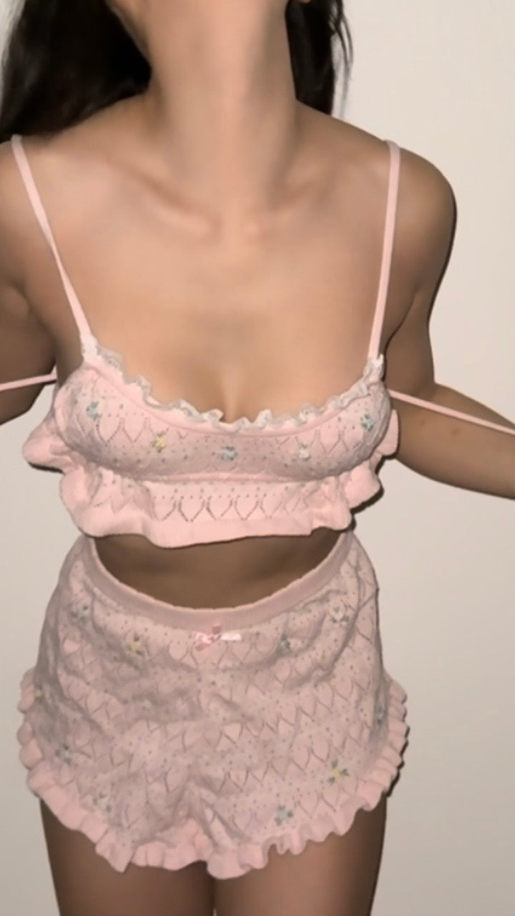 4. Pink Ruffle Two-Piece Set