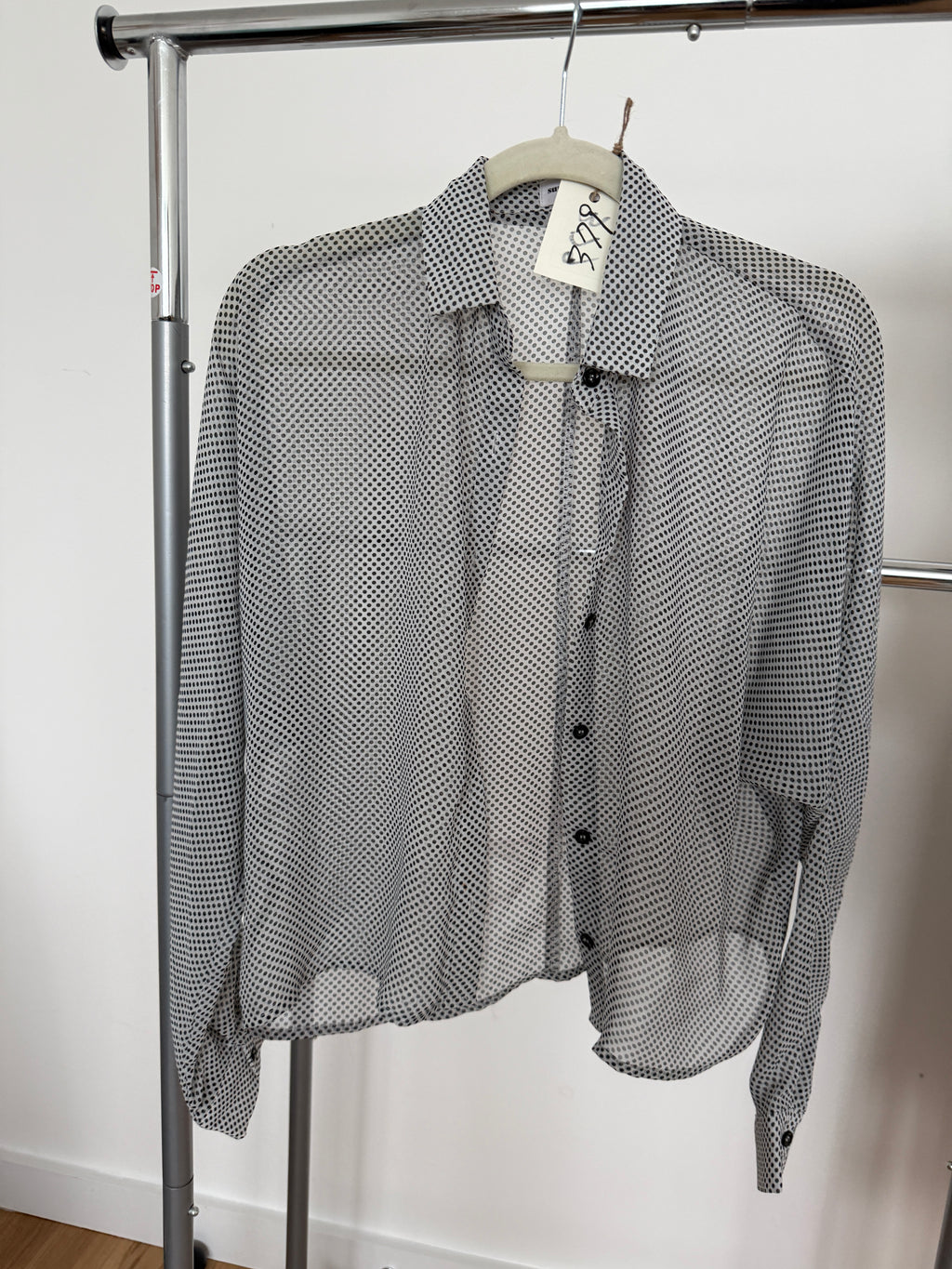 7. Sheer Houndstooth Button-Up Shirt | never worn