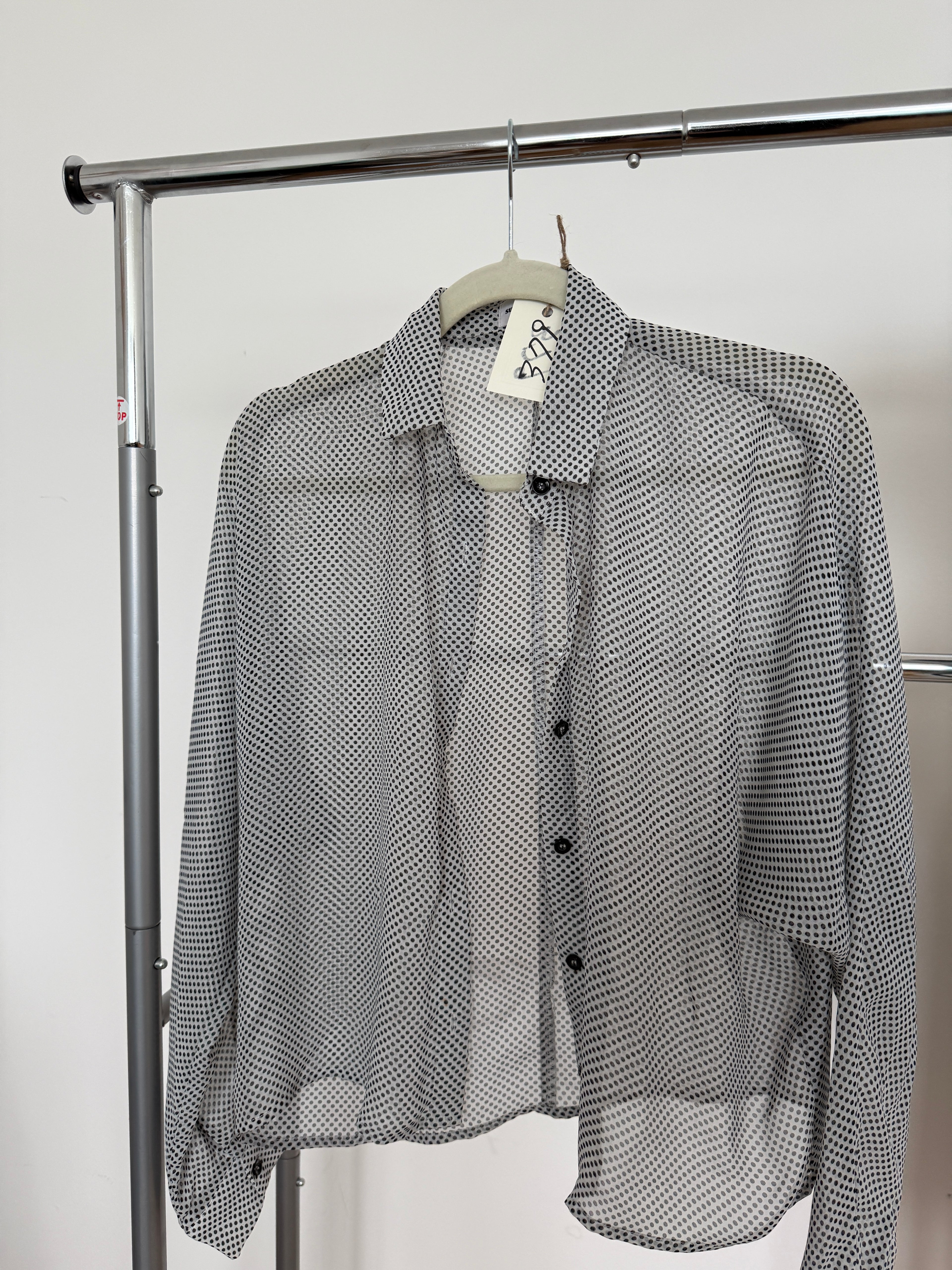 7. Sheer Houndstooth Button-Up Shirt | never worn